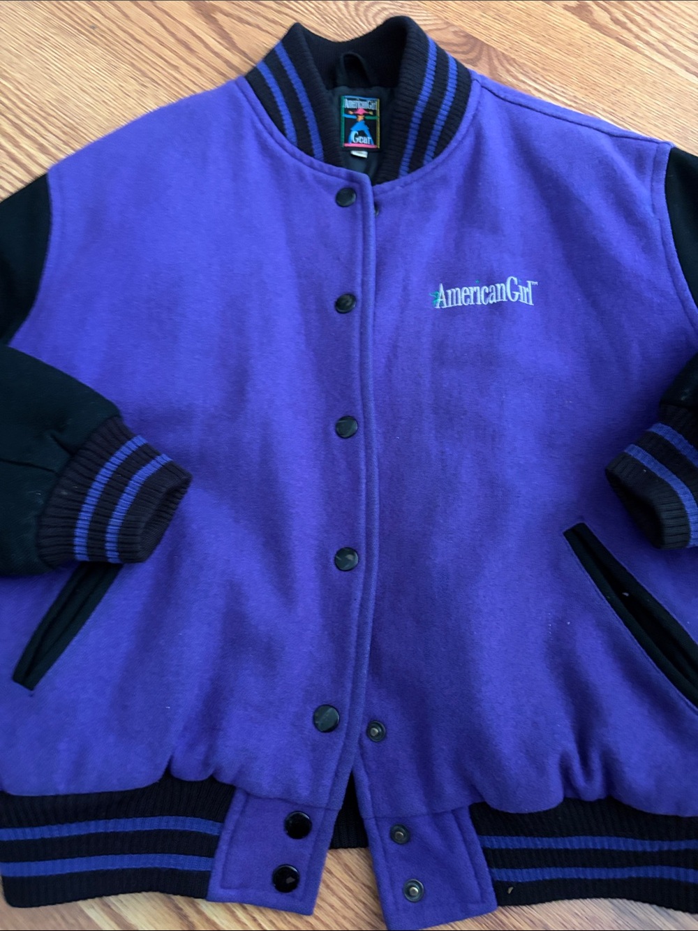 American Girl Purple and Black Varsity Jacket
